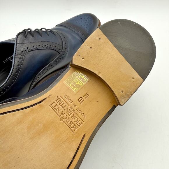 Mercanti Fiorentini Mens 7010 Oxford Shoes US 10 M Navy Leather GUC main image 6